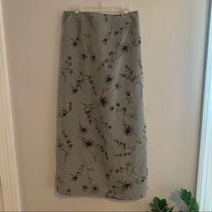 Grey Floral Slip Skirt